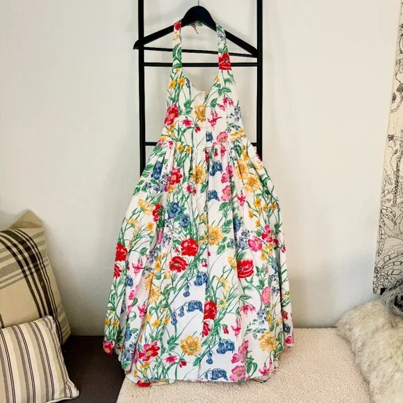 Vintage Floral Halter Sundress Size 4 Petite - Picture 2 of 9